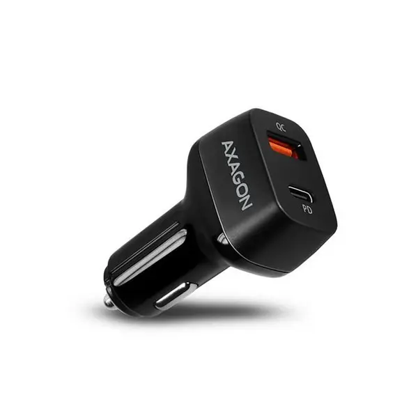 Auto punjac AXAGON PWC-PDQ, 1x QC3.0 + 1x USB-C, 45W, crni
