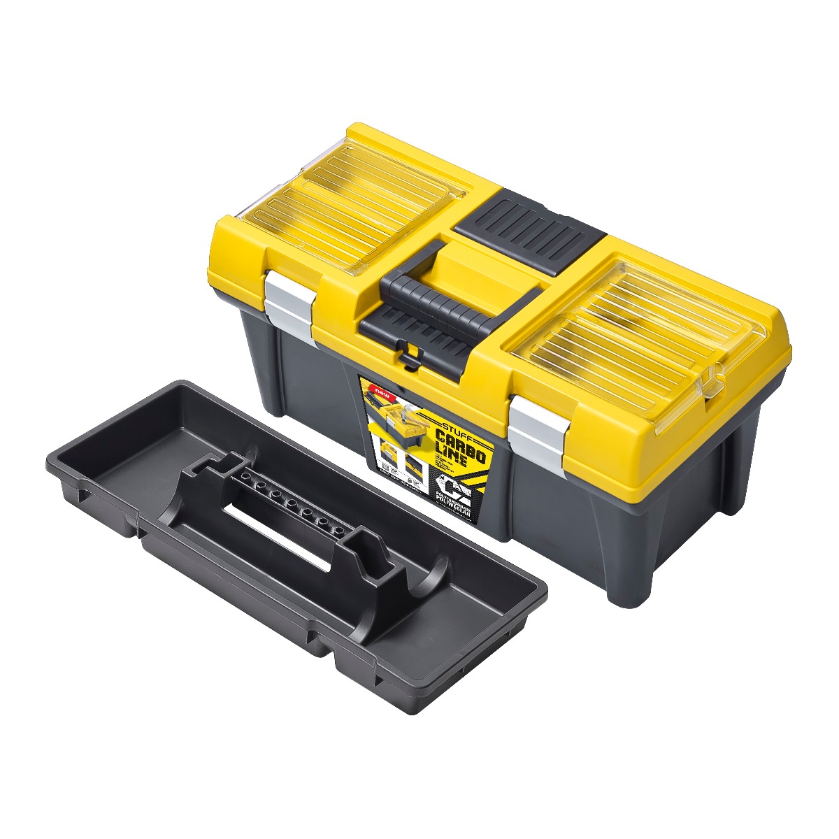 Plasticna kutija za alat PATROL Toolbox Stuff 20 SEMI PROFI CARBO žuta
