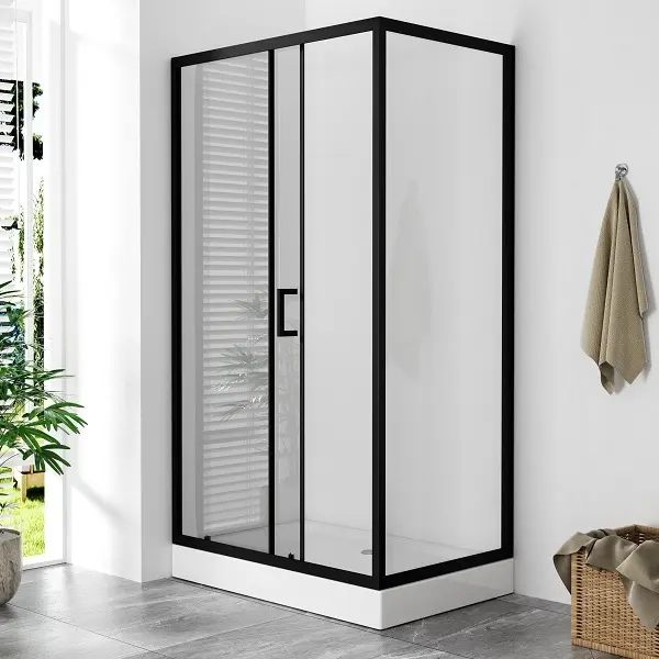 75-B-E1034B-120/90-BLACK B-LINE TUŠ KABINA 1200x900x1950, CRNA, PROZIRNO STAKLO