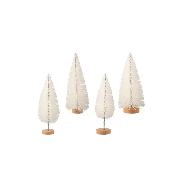 BOR06 Bor iglice x4kom h10/10,5/14/15,5cm gliter bijela